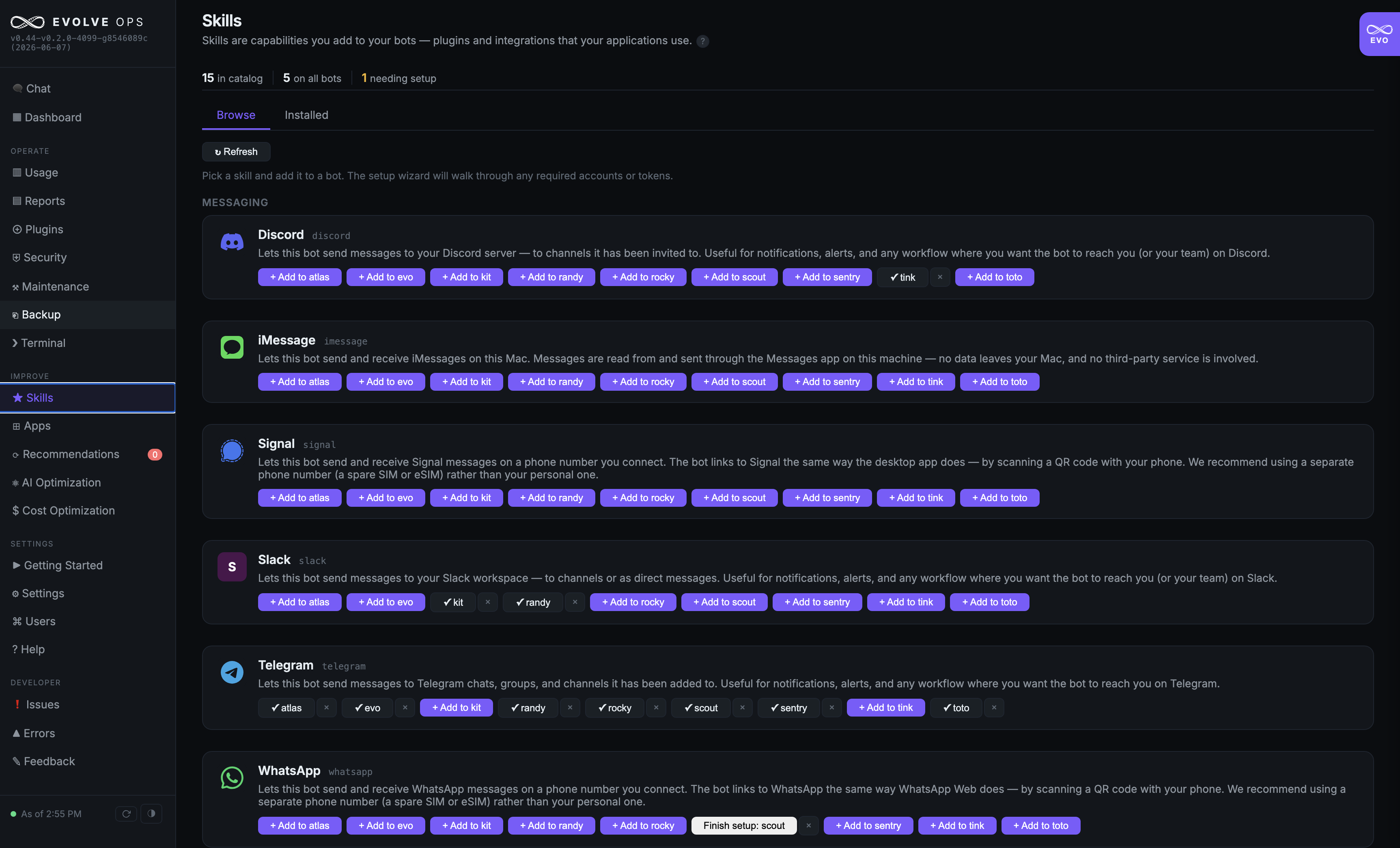 Skills catalog